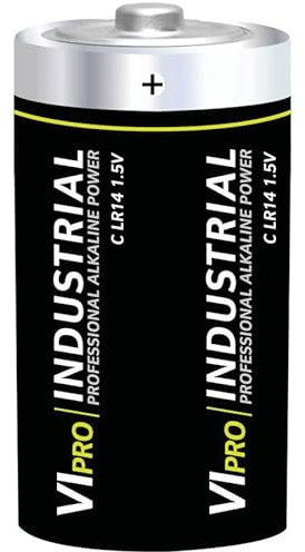 C Battery Pack of 10 VIPRO Industrial Professional Alkaline Batteries LR14 1.5V