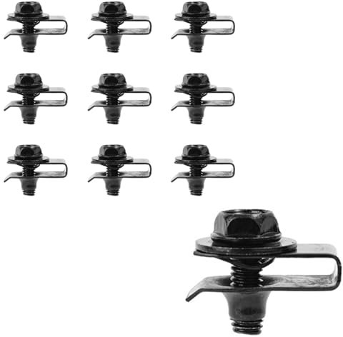 CENPEK 10 Tuercas en U de Metal M6 para Chimenea, para vehículos de Motor y electrodomésticos, Color Negro