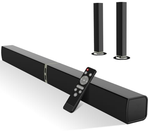 HoYLluDLL 2.0-Kanal Soundbar für TV Geräte, 32 Zoll Teilbare 2-in-1 Soundbar für TV Soundbar Bluetooth mit 3 EQ-Modi und 3D Surround Sound, TV Lautsprecher Soundbars mit HDMI-ARC/Optisch/Aux