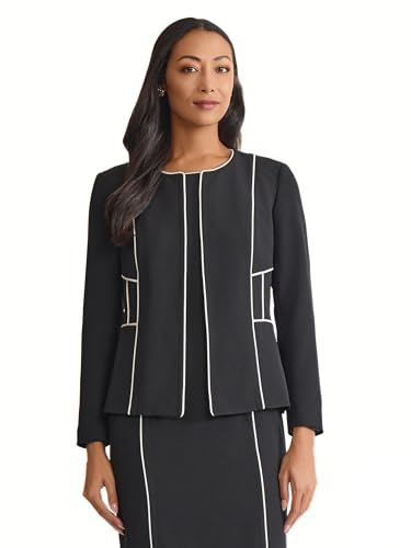 Kasper Women's Open-Front Corded Trim Blazer