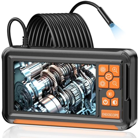 Cámara Endoscópica, Dcotivyz 1080P HD 4,3 Pantalla IPS Endoscopio Camara de Inspeccion con 8 Luces LED, IP67 Camara Inspeccion Tuberias, Cable Semi-Rígido de 5M, Herramientas Taller mecanico