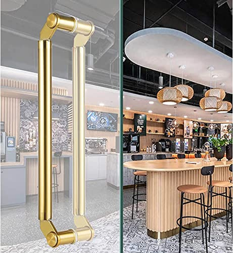 Moderna entrédörrhandtag för inomhusdörrar, bar rostfritt stål moderna kommersiella entrédörrar handtag, duschskjutdörrar i glas med brickor (färg: guld, storlek: 150 cm/59 tum - 1