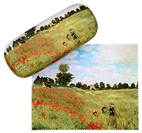 VON LILIENFELD Estuche Gafas Flor Claude Monet: Campo de amapola Funda Ligeramente Estable Colorido Regalo Mujer Hombre