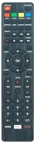 AULCMEET RC159 Fernbedienung Ersatz passend für JTC Jay-Tech Smart TV S32H3165M S32H5112J S50U5007M S55U5117J S65U5114J S65U6511M SG32H5556J SG40F5566J SG43U5557J SG43U555J SG58U5540J SG58U5540J