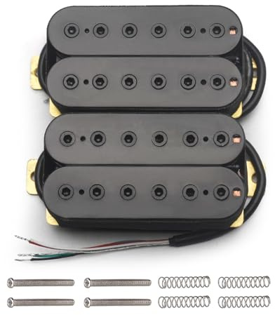 SAPHUE 6 String Electric Guitar Pickups Humbucker Dual in Line Adjustable 4pcs Hex Screw Pickup (Black)
