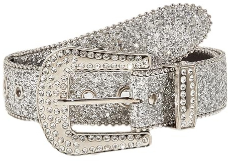 Eterspr Cinturón de Diamantes de Imitación, Cinturón de cuero de vaquera occidental, Cinturones De Diamantes Para Mujer,Adecuado para Jeans, Vestidos, Pantalones