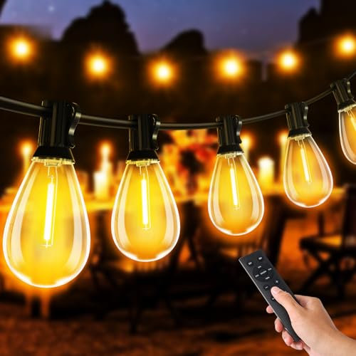 Lichterkette Außen 45M, Lang Lichterkette Outdoor mit 75+3 S11 Glühbirnen LED Lichterketten Außen Strom Outdoor Wetterfest Dimmbar Sommer Retro Lights Aussen Innen Dekoration für Party Pavillon