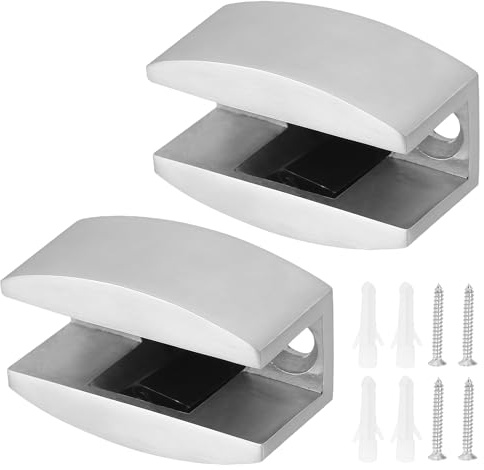 GOEDCH Guía de Suelo para Puerta Corredera de Vidrio: 2 piezas de Guía de Suelo de Acero Inoxidable, Accesorios para Sistema de Puerta para Puertas Correderas de Vidrio Sin Marco y Cuarto de Ducha