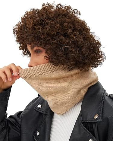 Onvavient Bufanda tubular para el cuello, bufanda para hombre y mujer, invierno, forro polar grueso, calentador de cuello, máscara de esquí, forrada suave, resistente al viento