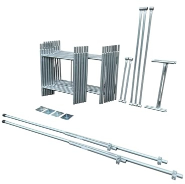 Toptower Classic Scaffolding Tower 7.2m (Working Height) 4' x 2'6 Base Size DIY Galvanised Scaffold Tower (Basic Kit with Stabilisers)