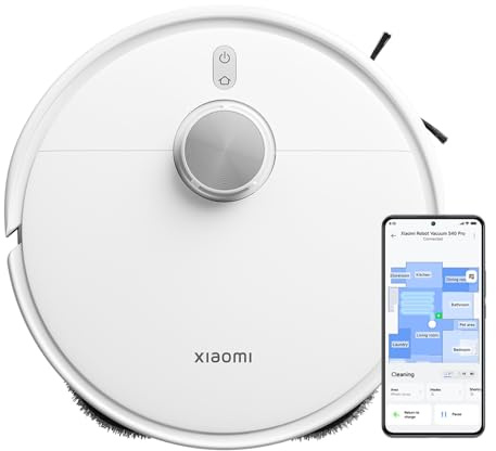 XIAOMI Vacuum S40 Pro, intelligenter Roboterstaubsauger und Mopp, selbstdehnende Seitenbürsten, Saugleistung von 15000 Pa, Hartboden und Teppich, Fernbedienung über App