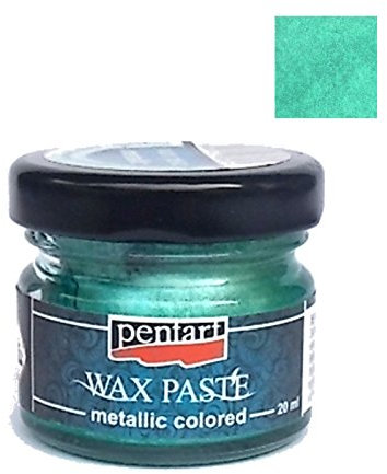 Wachspaste metallic 20ml - türkis. Metallfarbe, Bastelfarbe, Acrylfarbe