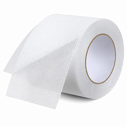 Qingluan Anti Slip Tape, Non Slip Stair Tape for Steps Indoor Waterproof, Clear Safety Slip Traction Grip Tape for Tubs, Stairs, Boats (Transparent, 4 Inch x 33 Feet)