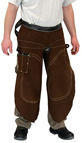 Förster-Fellnest SCHMIEDESCHÜRZE/Hufbeschlagschürze | 85cm Länge | verstärktes, stabiles Leder | für Hufschmiede | Hufpflege