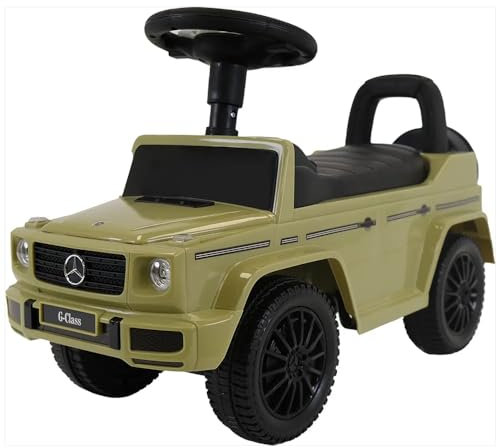 Bandits & Angels Rutschauto Laufauto Mercedes Benz G350D Retro Grün ab 1 Jahr für Jungen und Mädchen – Fördert die motorischen Fähigkeiten – Laufkutsche 24 cm – Grünes Laufauto