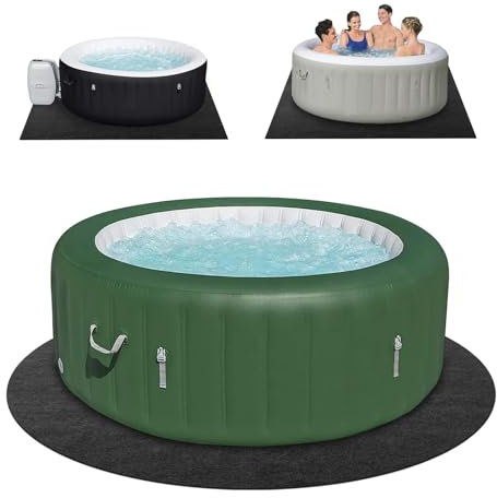 TIXANF Tapis Rond de 203,2 cm de diamètre pour Bain à remous Gonflable, Tapis de Sol Absorbant avec Envers imperméable antidérapant et Lavable, pour Jacuzzi extérieur et intérieur de 200,7 cm de