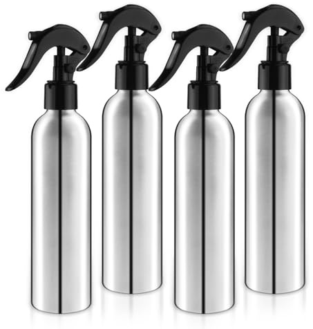 DMuuuDM Bottiglie spray in alluminio da 250 ml, vuote, riutilizzabili, resistenti, spray e spruzzatore d'acqua, spruzzatore a pressione, per casa, giardino, piante, soluzioni per la pulizia della