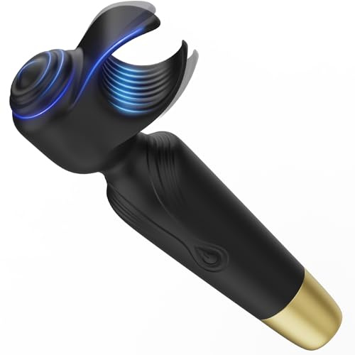 Tracy's Dog Sex Toys for Men and Couple, Powerful Penis Vibrator Male Masturbator Adult Toys, 2 in 1 Male Sex Toy Stroker for Glans Massage, Nipple Clitoral Stimulation Wand Vibrator
