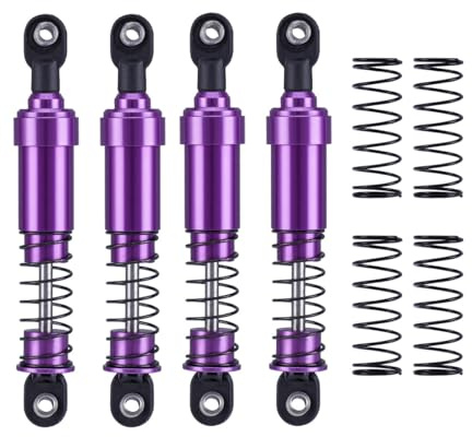 4pcs Aluminum Big Bore Shocks for 1/10 RC Crawler LCG Chassis Gspeed V3 Element Enduro SCX10 TRX4 Gamde R1 Comp Builds DIY (Purple 95mm 4pcs)