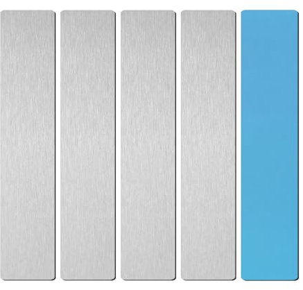 5pcs Cabinet Light Magnetic Strip, Square Metal Magnetic Light Strip Cabinet Magnet Stickers for Under Cabinet Light Household Magnetic Strip for Cabinet Lights Parking Number Plate