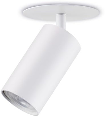 Maclean Faretti da incasso a soffitto rotondi in alluminio | Attacco GU10 fino a 40W | faretto moderno orientabile per controsoffitti | IP20 (Bianco, 1 pezzo senza lampadina)