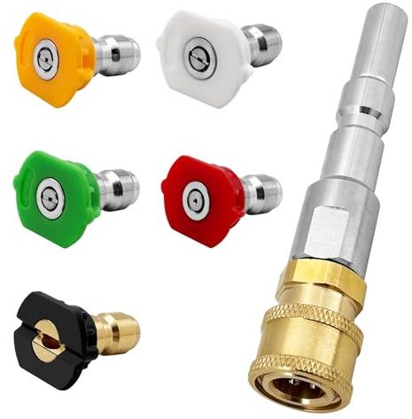 Accesorios para limpiadores de alta presión para Nilfisk – Conector rápido D12 boquilla para limpieza de tuberías y 5 boquillas de limpieza de alta presión de acero inoxidable, conector rápido