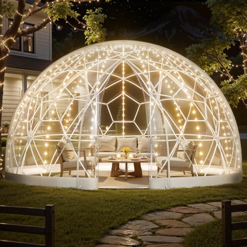 VEVOR Tienda de Campaña con Cúpula de Burbujas, 457 x 290 cm Tienda de Campaña Transparente de PVC para 10-14 Personas con Ventana para Exterior, Camping, Patio, Jardín, Fiesta, Cumpleaños, Boda