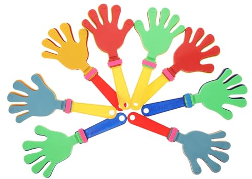 SOPOTUTU 8 piezas Palmas Plásticas Colores Vibrantes Animar Fiestas Eventos Deportivos Cumpleaños Accesorios Ruido