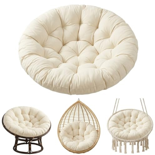 Papasan Cushion Circle Ersättningssittunderlägg för Rottingmöbler | Vattenavvisande, kraftig ramskyddskudde, perfekt för solrumsoaser och inomhusläshörnor