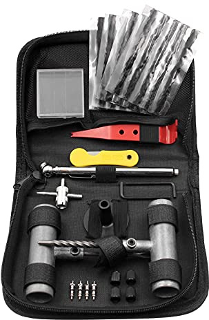 Handfly- Kit de reparación de neumáticos de alta resistencia, kit de tapones para neumáticos de 39 piezas para automóviles, motocicletas, camiones, tractores, remolques y vehículos recreativos