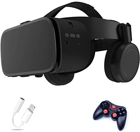 Lunette 3D VR, Casque de Réalité Virtuelle, Casque VR, Contrôleur Bluetooth Smartphone pour iPhone 13 Pro Max/13 Pro/13/12/11, pour Samsung Galaxy S21, Huawei, Xiaomi séries ( Color : E , Size : Ios )