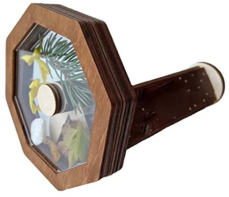 Amesor Kaleidoscope For Kids - Kaleidoscope Kit - Natural Wood Kaleidoscope Kit - Fillable Kaleidoscope -Wooden And Acrylic Handmade Kaleidoscope Kit For Nature Lovers,Outdoor Education Toys For Kids