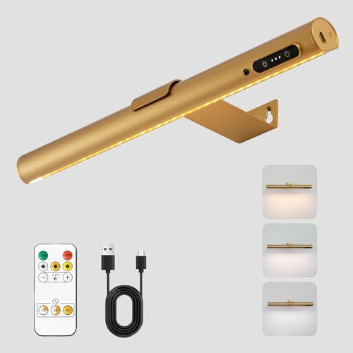 DESGNT Lampada da parete senza fili,Luci da esposizione led con telecomando,applique da parete con 3 modalità di illuminazione,lampade per quadri con timer,per quadro,affresco e freccette,statue