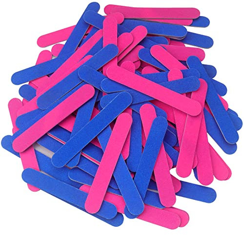 Roellgs Lot de 100 limes à ongles professionnelles jetables double face - Pour les soins professionnels - Mini lime à ongles pour filles
