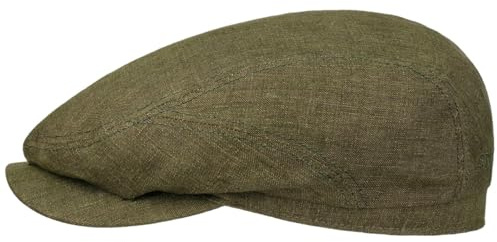 Stetson Belfast Schirmmütze Uni einfarbig Made in EU Herren Frühling Sommer Oliv 57 cm
