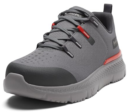 Timberland PRO Men's Intercept Steel Safety Toe Industrial Athletic Work Shoe, Grey/Red, 11W