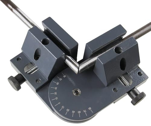 GEMTO Winkelschraubstock, Winkelzwinge aus Gusseisen, Schraubstock, Gehrungszwinge Einstellbarer Winkelspanner, Eckenspanner Schweiß Helfer, Metall Eckklemme mit Verstellbarem Winkel 90-180Grad