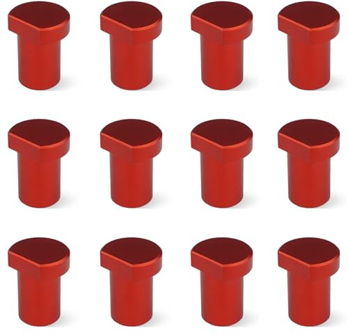 12 Pack Bench Dogs, Aluminum Alloy Bench Brake Inserts for 20mm Dog Holes, A Woodworking Shop Essential (20mm,Red)