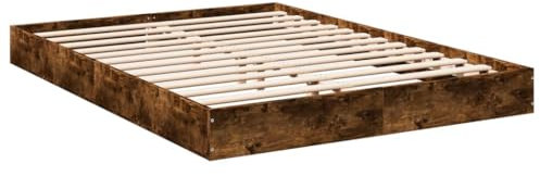 vidaXL Bettgestell, Bett Doppelbett für Schlafzimmer, Bettrahmen mit Lattenrost, Schlafzimmerbett Modernes Design, Räuchereiche 140x200cm Holzwerkstoff