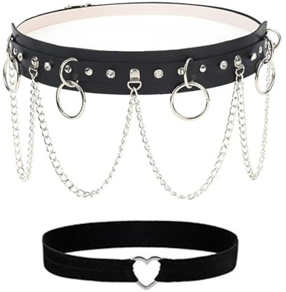 ZGDEIWGF 1 Cinturón De Cadena Punk, 1 Correa De Pierna De Amor, Cinturón De Moda Personalizado, Cinturón Creativo Para Mujer, Decoración De Joyería Para Niñas