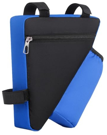 Jiuvaso Borsa di stoccaggio del Telaio per Biciclette, Tastiera per Tubo Superiore per Mountain Road Bici, Triangolare Pacchetto di Ciclismo con, Blu