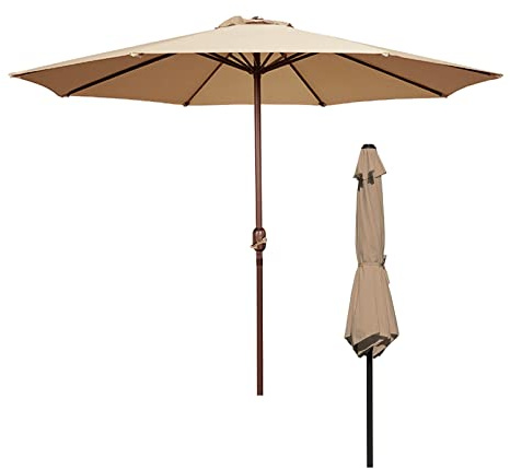 LSLYTQ Umbrellas Sunscreen, Outdoor Umbrellas, Sun Protection, 2.7M*2.5M, Red, Green, Beige, Khaki, Brown, with Tilt Function, Heavy Duty, for Backyard, Pool, Market, Balcony, Parasol Umbrella good
