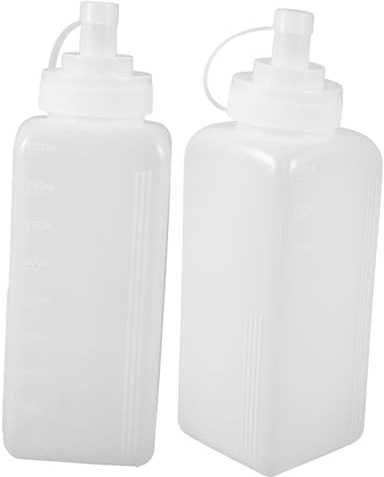 ZUNOXAZ Botellas Exprimibles De Plástico Transparentes 2 Piezas 800 Ml Tapa Hermética Para Aceite De Oliva y Condimentos, Dispensador Multiusos Para Kétchup, Mostaza y Aderezo De Ensaladas, Uso Diario