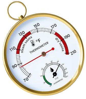 Medidor de temperatura de sauna, higrómetro de spa interior, monitor portátil resistente al calor, pantalla fácil de leer, herramienta de control preciso clima sauna para relajación spa en l