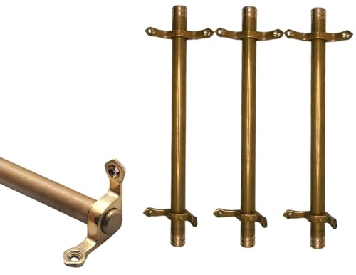 Säkringsstång i mässing för trappmattor, 3/5/13/15-pack, halkfri och hållbar, enkel gör-det-själv-installation för hotell/konstgalleri (3 st, 112 cm (44 tum))