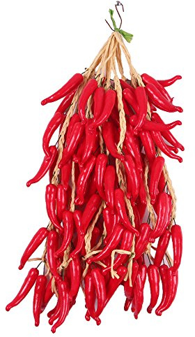 5 x fiori artificiali da appendere alla parete per la cucina – peperoncino rosso 2, taglia unica