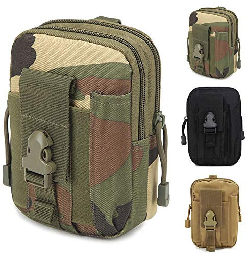 ZhaoCo Taktische Hüfttaschen, Nylon Militär Kompakt MOLLE EDC Tasche Gürteltasche Beutel Taille Taschen für Gadget-Dienstprogramm Handy Camping Wandern und Reisen - Tarnung