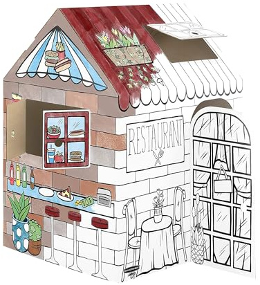 Bankers Box at Play Large Color in Treats N' Eats Playhouse, Cardboard Playhouse and Life Size Craft Activity for Kids and Families