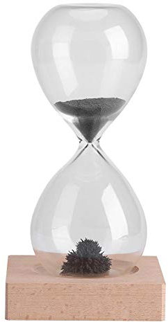 Delaman Sablier magnétique avec base en bois pour décoration de bureau ou de maison