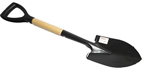 YSAMAX Heavy Grade Black Medium Sized Metal Spade Hoe Garden Shovel for Gardening or Digging Heavy Duty Agriculture Tool